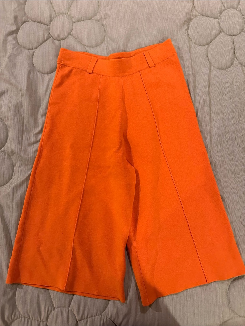 Bright Orange Wide-Leg Culottes